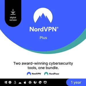 NordVPN Plus, 1-Year, VPN & Password Manager Software Bundle, Digital Code - Photo 1/1