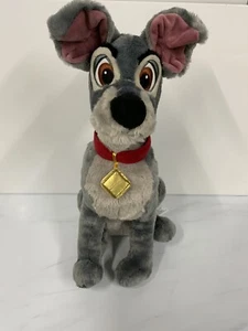 Disney Store Tramp Plush 16" Lady & The Tramp Dog Collar Soft Toy Genuine - Picture 1 of 9