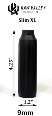 Kaw Valley Precision XL Extra Long Slim 9mm Linear Comp/Compensator 1/2x28 TPI