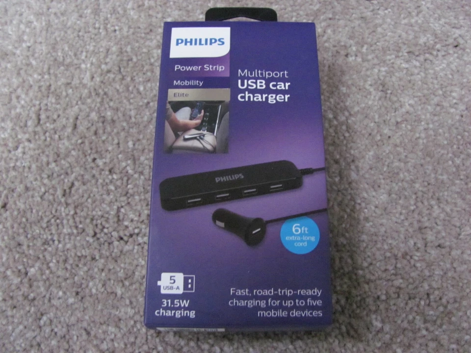 Philips Power Strip Multiport USB Car Charger (DLK5506/37)
