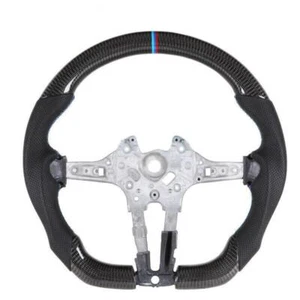 Carbon Fiber Steering Wheel Fit BMW M2 M3 M4 M5 F30 F80 F15 No Heated - Picture 1 of 11