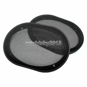 2x Para 6x9 pulgadas Cubierta de Altavoz 6""x9"" Audio Círculo Decorativo Rejilla de Malla de Metal #7 - Imagen 1 de 6