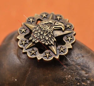 10X Retro Brass Western Cowboy Texas Star Saddles Leathercraft conchos Screwback - Picture 1 of 8