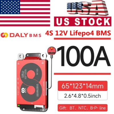 Daly Smart BMS 4S 12V 100A LiFePo4 Battery BMS with Balance +Bluetooth Module US - Image 1 of 4
