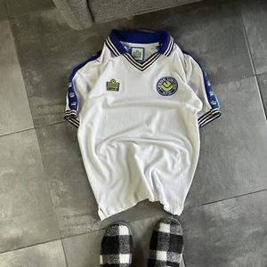 Vintage Admiral Leeds United AFC Polo T-shirts Small Logo 00s Y2K USA FC Club - Picture 1 of 11