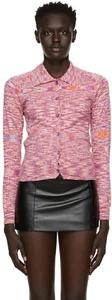 Gimaguas Pullover Damen Medium Rosa Lila Strick Kragen Zion Cardigan Luxus - Bild 1 von 12