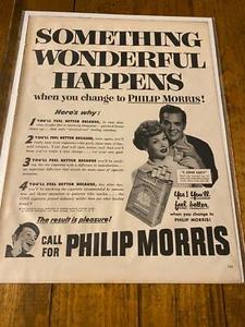 Vintage 1952 Philip Morris Lucy & Desi ad - Picture 1 of 1