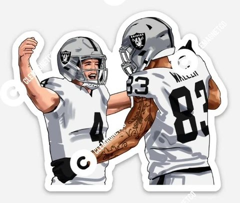 Darren Waller Derek Carr Las Vegas RAIDERS MAGNET - formally Oakland NFL Vinyl Cover