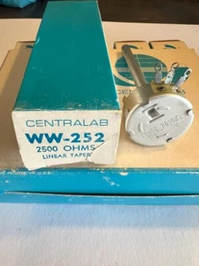 CENTRALAB WW-252 2500 OHM 5W LINEAR TAPER POTENTIOMETER - Picture 1 of 3