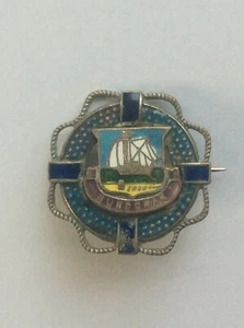 Vintage Enamel Souvenir Badge Bundoran County Donegal Ireland Lifebouy Marine - Picture 1 of 4