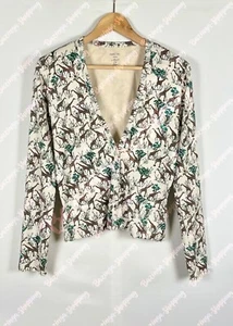 🌿 Modische Designer Strickjacke Marc Cain creme braun grün Giraffe chic N3 🌿 - Bild 1 von 7