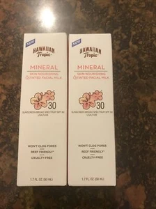 (2) New Boxes Hawaiian Tropic Mineral Tinted Facial Milk Lotion - SPF 30 1.7 oz - Picture 1 of 4