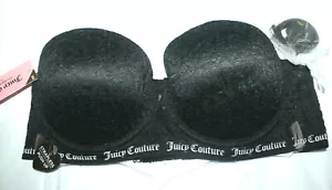 JUICY COUTURE TRÄGERLOSER PUSH UP BH DAMEN 34B SCHWARZ MIT ABNEHMBAREN TRÄGERN - Bild 1 von 4