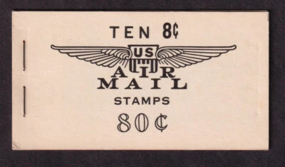 1963 Airmail 8c BKC16 (2 panes Sc C64c panes) tagged slogan 3 CV $65 - Image 1 of 2