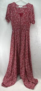 Hayden Los Angeles Floral Ruched Waist Maxi Dress Asymmetrical Hem Size Sm EUC - Picture 1 of 14