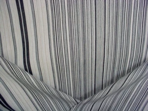 2-1/2 Ralph Lauren LCF67577F Pimlico Dhurrie Stripe Black Sand Upholstery Fabric - Picture 1 of 4