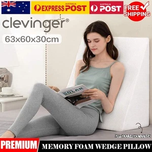 Memory Foam Wedge Pillow Bed Soft Bamboo Cushion Neck Back Bed Sleeping Support - Picture 1 of 14