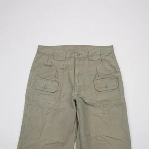 MAGELLAN Hiking Fishing Cargo Pants Olive Canvas Mens 36x32 - Picture 1 of 9