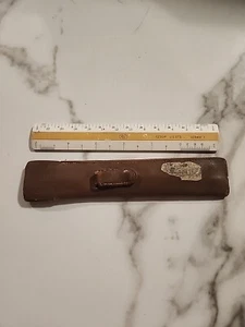 Vintage Post Ruler W/ Brown Leather Case Number 1230P Made In Germany - Picture 1 of 12