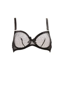 AGENT PROVOCATEUR Womens Bra Lace Spotted Black Size UK 36C - Picture 1 of 4