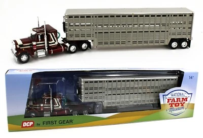 1:64 DCP 2024 NFTM *RED* Peterbilt 359 Flattop & Vintage Wilson Livestock NIB - Image 1 of 4