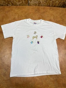 Vintage Hans 50/0 Single stitch Golf Embroidery Clubs spell out t shirt med READ - Picture 1 of 8