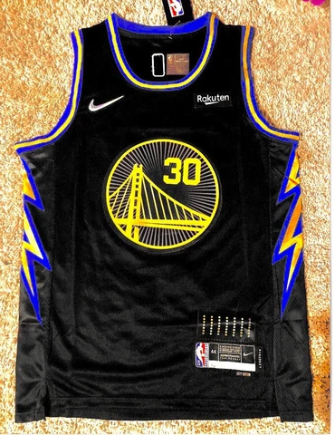 Mens Steph Curry Golden St Warriors Black "Icon Edition" Jersey Small Cover