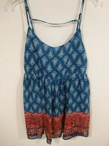 Tillys FULL TILT Blue and Red Print Mini Tank Dress SIZE S - Picture 1 of 3