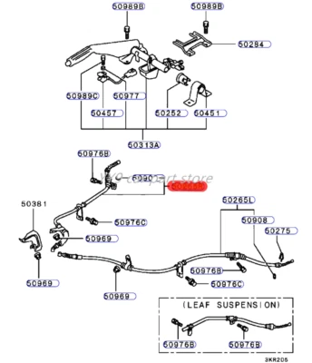 Cable freno aparcamiento trasero derecho apto para Mitsubishi Montero V43W V46W 1991-2000 Foto 1 de 4