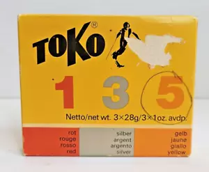 De colección Toko #5 Amarillo Descenso Esquí Cera Suiza Sin Usar Húmedo Fresco/Pegajoso Nieve - Imagen 1 de 4