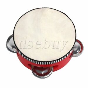 4" Traditional Wooden Natural Skinned Tambourine Musical Toy Instrument For Kids