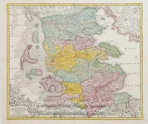1762 Johann Baptist Homann, Homann Erbenkarte Schleswig-Holstein, Slesvicensis - Bild 1 von 1
