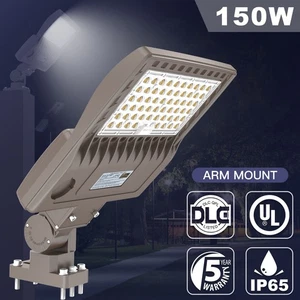 150W LED Parking Lot Light Commercial Outdoor Street Shoebox Area Light Fixture. - Picture 1 of 11