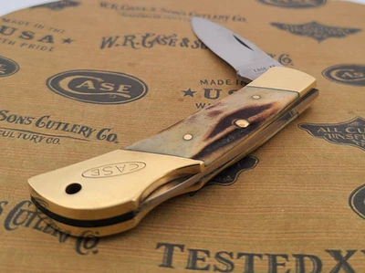 Rare Vintage Case XX 051051L SSP Stag Lockback Folding Pocket Knife 10 Dot 1980 - Image 1 of 4