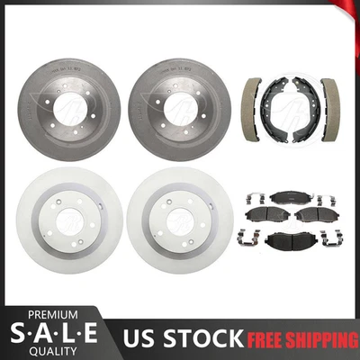 Rotores y pastillas de freno recubiertos Xterra 2000-2004 + tambores y zapatas de freno - Raybestos Foto 1 de 4