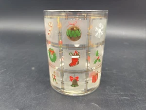 Vidrio navideño vintage Culver popurrí vidrio navideño vidrio único detalles con adornos dorados - Imagen 1 de 14