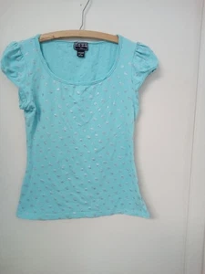 Top vintage FANG Glam para mujer talla grande azul plata calaveras grunge gótico Y2K - Imagen 1 de 5