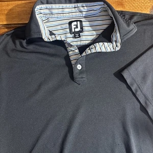 FootJoy Golf Polo Shirt Men's MED Black Short Sleeve Performance Wicking - Picture 1 of 8