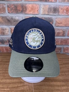 New Era Philadelphia 76ers Sixers Corduroy 9forty Navy Blue SnapBack Hat - Picture 1 of 7