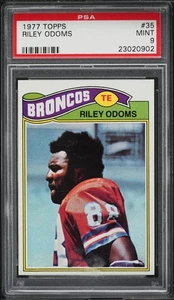 1977 Topps FB Card # 35 Riley Odoms Denver Broncos HOF PSA 9 MINT - Picture 1 of 2