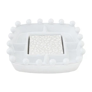 Mud Pie Beaded Divided Tray Set; Server 11" x 11" | Napkin 5" x 5",Trays - Picture 1 of 2