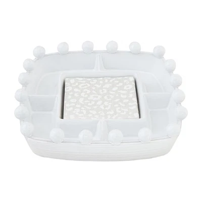 Mud Pie Beaded Divided Tray Set; Server 11" x 11" | Napkin 5" x 5",Trays - Image 1 of 2