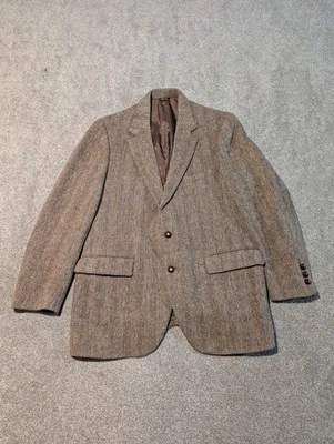 Blazer Harris Tweed Masculino 42 Vintage Foreman Clark Lã Herringbone Jaqueta Terno  - Imagem 1 de 4