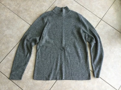 Karen Scott Sweater Womens Gray Black Ribbed Neck Pullover Long Sleeve Large NEW - Image 1 of 3
