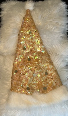 Victoria’s Secret Gisele Holiday Christmas Gold Sequin Santa Baby Hat 2006 - Image 1 of 4