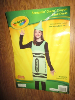 Disfraz de Halloween CRAYOLA CRAYÓN VERDE para niñas talla 10-12 Foto 1 de 2