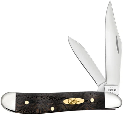 Case XX Knives Peanut Black Curly Oak Wood 14005 Steel Stainless Pocket Knife - Image 1 of 4