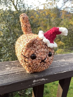"Hilo suave hecho a mano ganchillo amigurumi felpa Navidad moteado naranja pan gato 7""" Foto 1 de 4