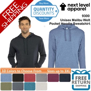 🔥 Next Level Unisex Malibu Welt Pocket Hoodie Sweatshirt Up To 3XL 9300 - Picture 1 of 39