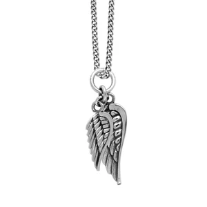 King Baby 925 Sterling Silver Double Wing Pendant Necklace 18" K10-3022 - Picture 1 of 3